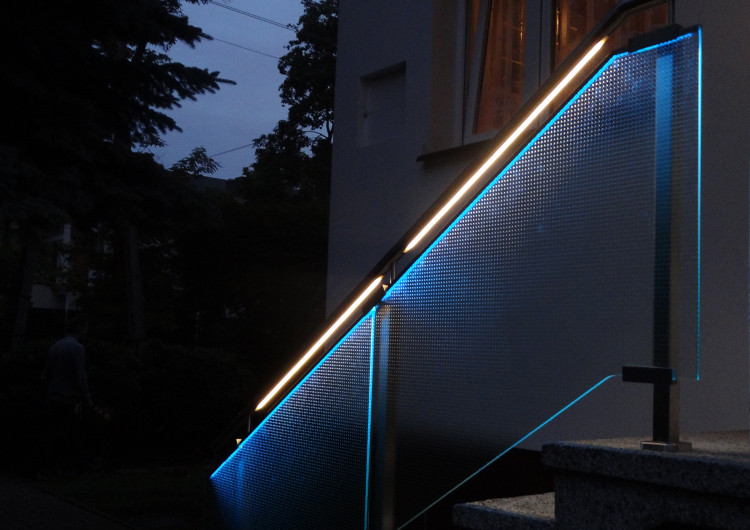 Lumière De Main Courante D'escalier, Applique en Aluminium pour Allée De  Couloir Longue Main Courante Lumineuse Contre Le Mur Poignée D'aide À